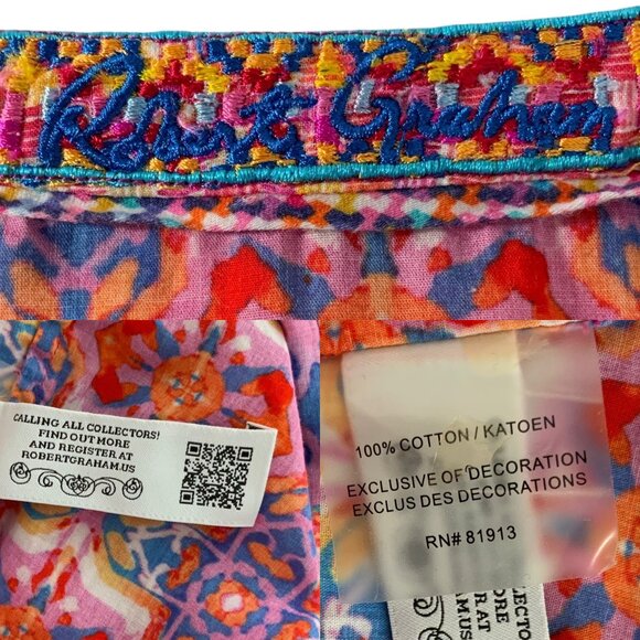 Robert Graham Womens Meli Printed Woven Tunic Top S Coverup - Picture 6 of 13